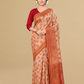 Viyona Peach Silk,Jacquard saree - PL-245