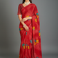 Red Chiffon Printed Saree - RangaRang-1003