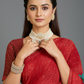 Red Chiffon Printed Saree - RangaRang-1003