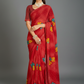 Red Chiffon Printed Saree - RangaRang-1003