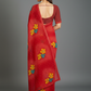 Red Chiffon Printed Saree - RangaRang-1003