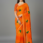 Orange Chiffon Printed Saree - RangaRang-1006