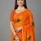 Orange Chiffon Printed Saree - RangaRang-1006