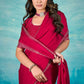 VIYONA FASHION Magenta Satin Chiffon Saree with Jarkan Work, Embellished Border and Blouse - PL-VY-11