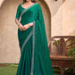 VIYONA FASHION Green Chiffon Saree with Jarkan Work Border and Blouse - PL-VY-12
