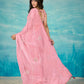 VIYONA FASHION Pink Chiffon Saree with Jarkan Work, Elegant Sari - PL-VY-14