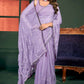 VIYONA FASHION Lavender Embellished Chiffon Saree with Jarkan Work, Elegant Sari - PL-VY-19