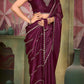 VIYONA FASHION Elegant Purple Chiffon Saree with Jarkan Work, Traditional Indian Ethnic Wear - PL-VY-9