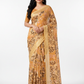 Rust Chiffon Printed Saree - Vatika-1004