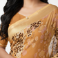 Rust Chiffon Printed Saree - Vatika-1004