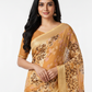 Rust Chiffon Printed Saree - Vatika-1004